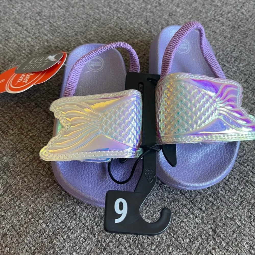 4/$20 Wonder Nation light Purple Lilac maid kid Flip Flops 7 8
